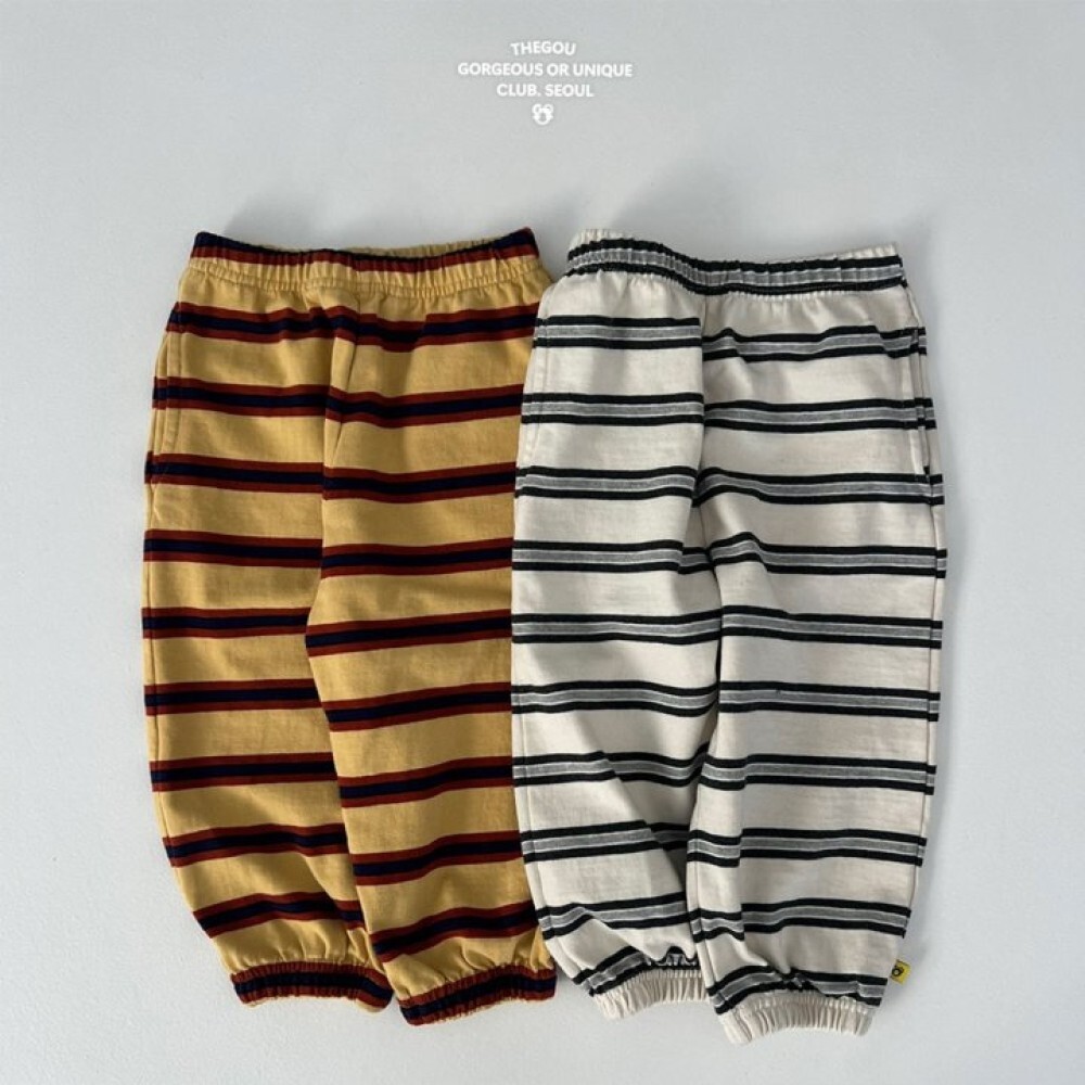90-160 Gou 三色橫紋運動褲 2色
