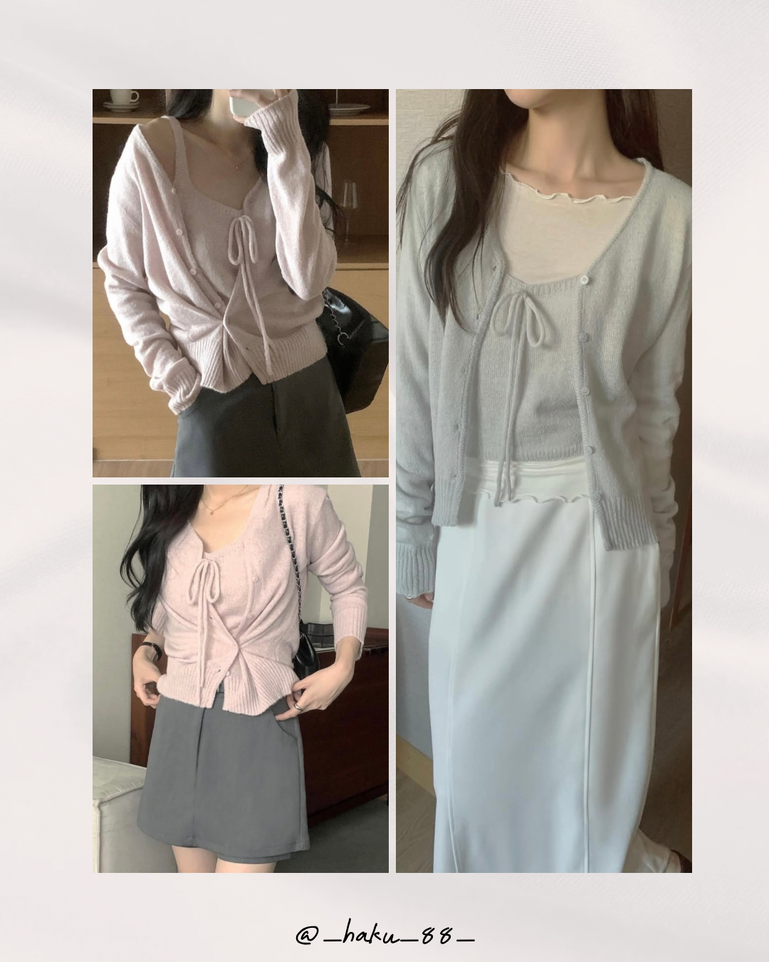 [知性典雅] 馬海毛蝴蝶結兩件裝🐑🎀