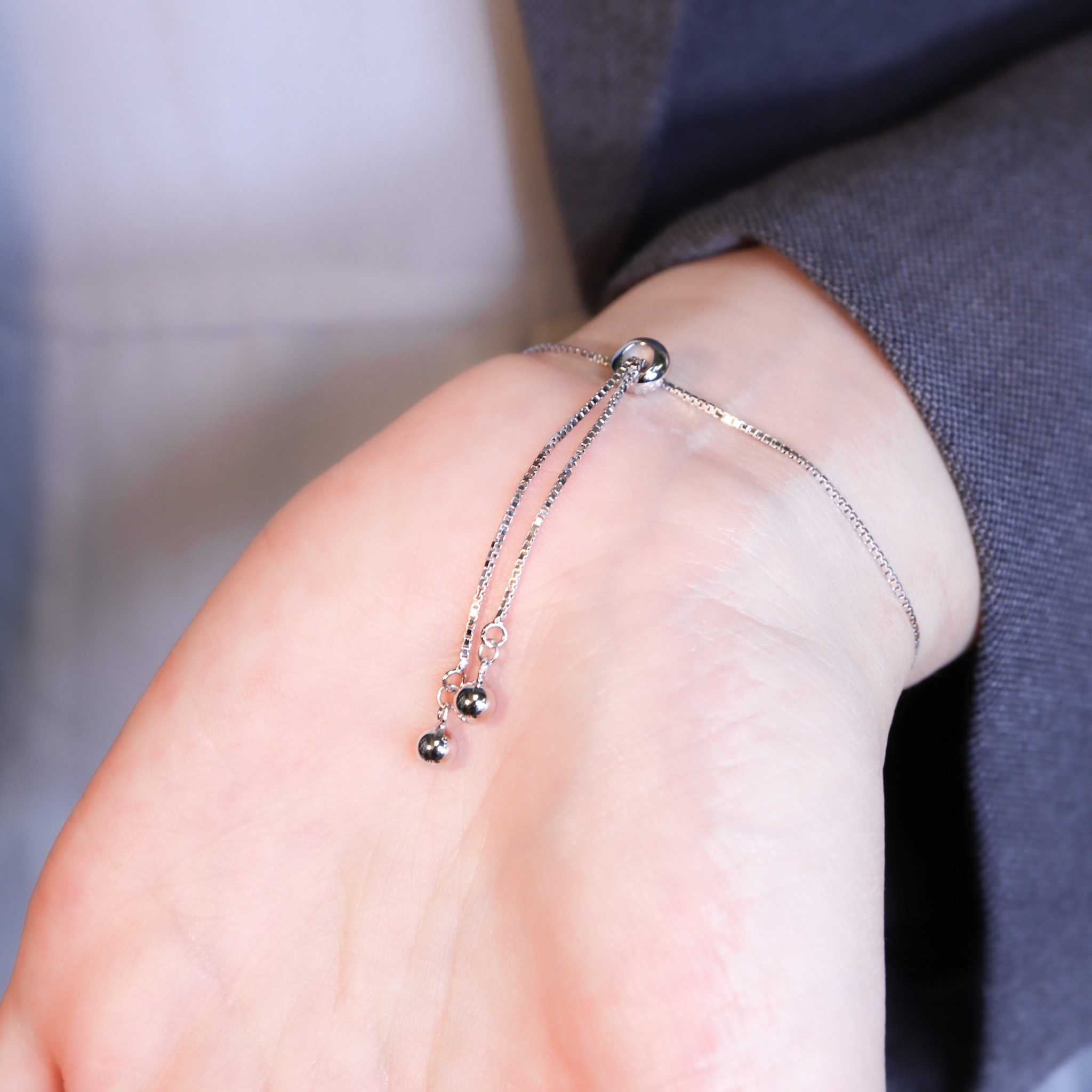 | 925純銀・厚鍍白金 | 極致幸福手鏈 | BR1510 |