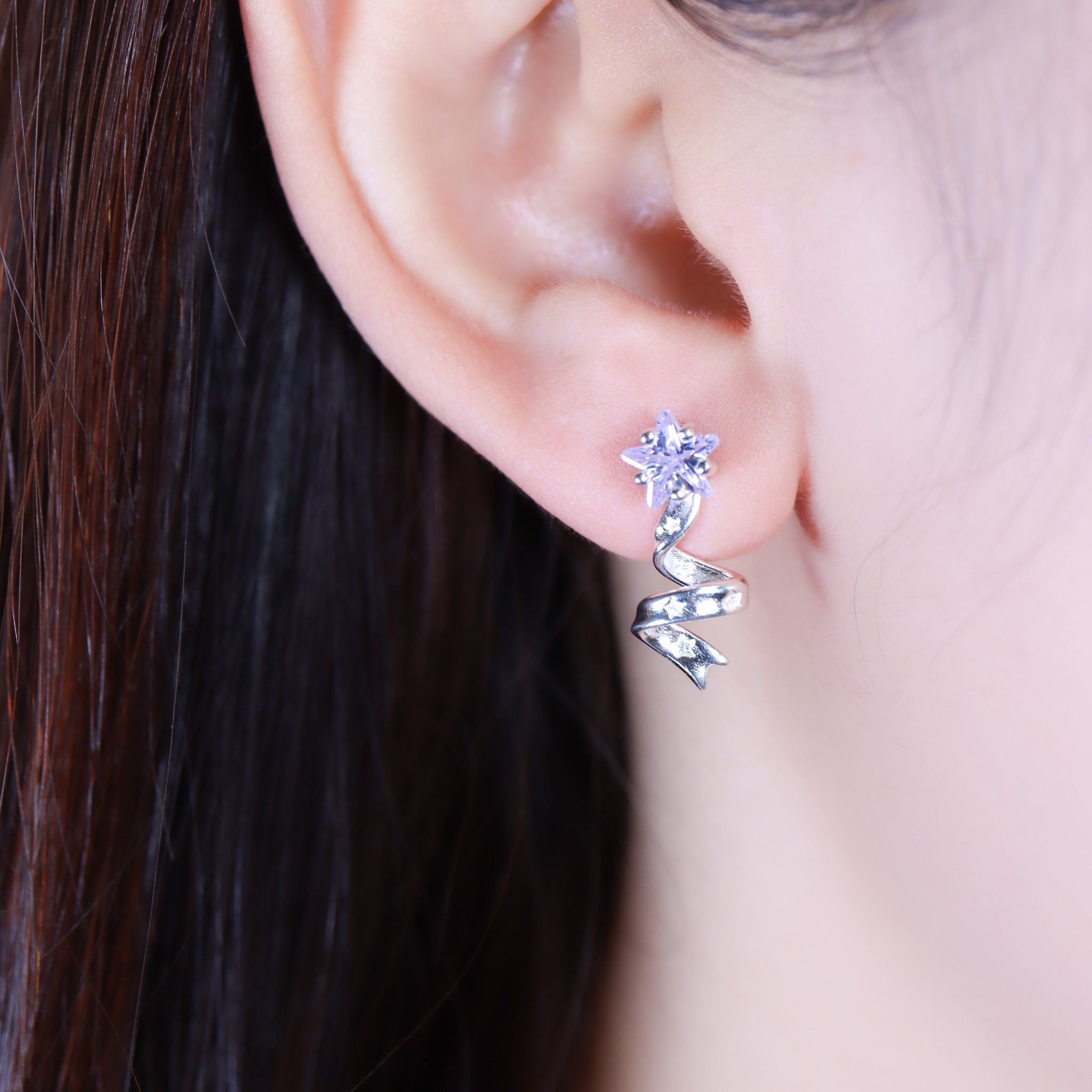 | 925純銀・白金 | 漫紫星絮芭蕾耳環 | EA1114 |