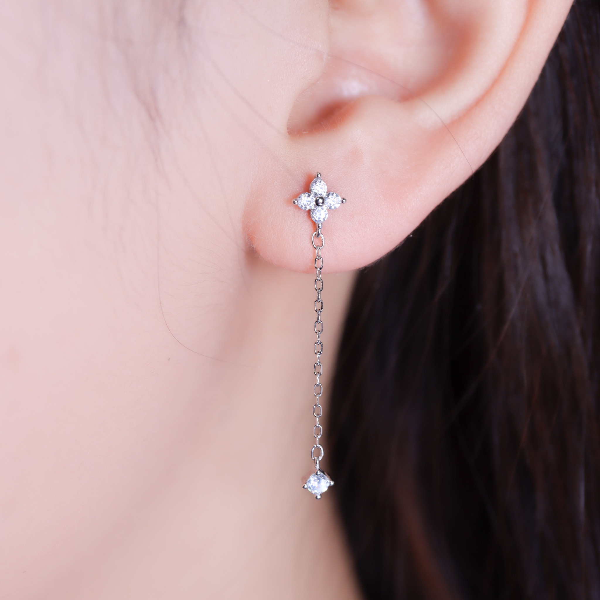 | 925純銀・白金 | 幸福盪漾耳環 | EA1120 |