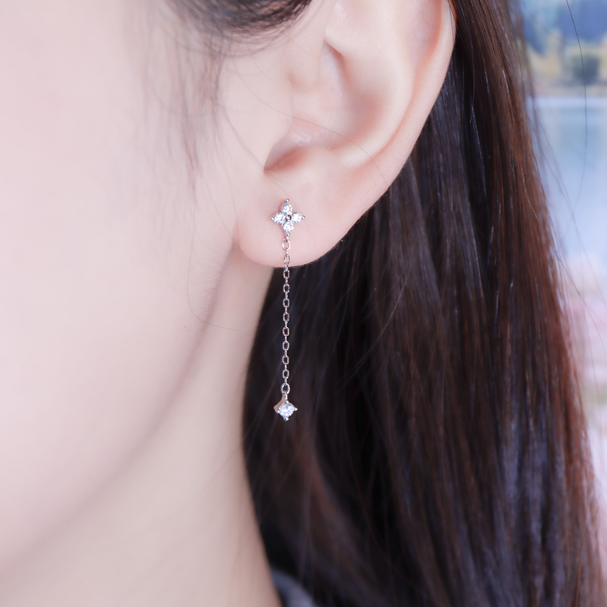 | 925純銀・白金 | 幸福盪漾耳環 | EA1120 |