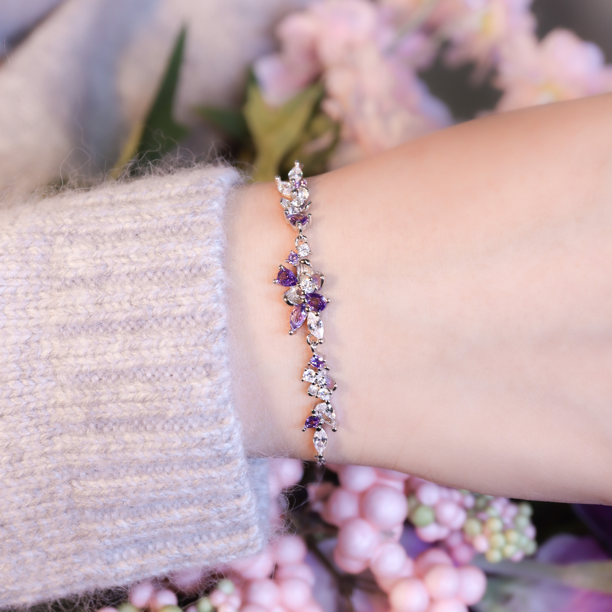 | 925純銀・白金 | 花漾小浪漫手鏈 | BR1482 |