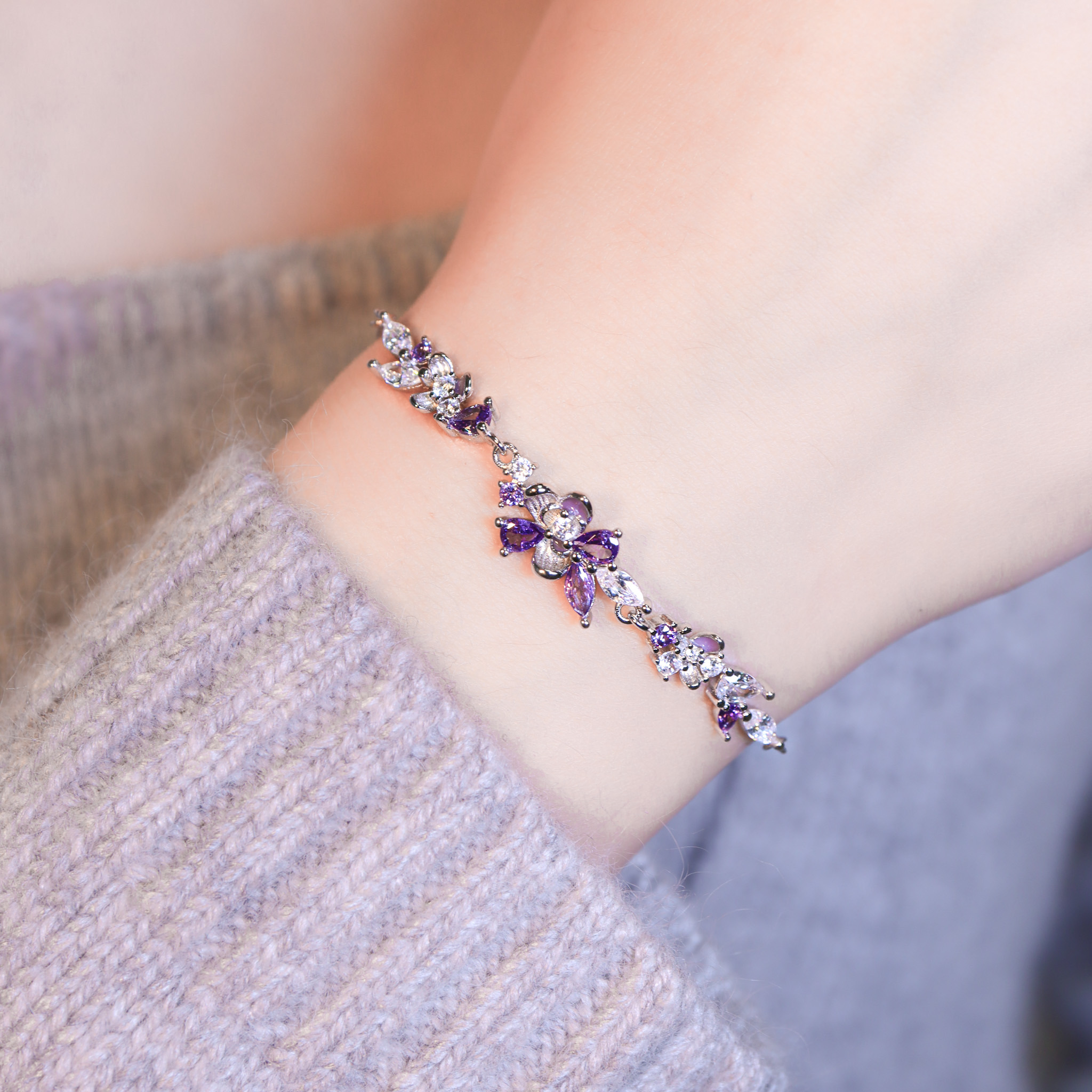 | 925純銀・白金 | 花漾小浪漫手鏈 | BR1482 |