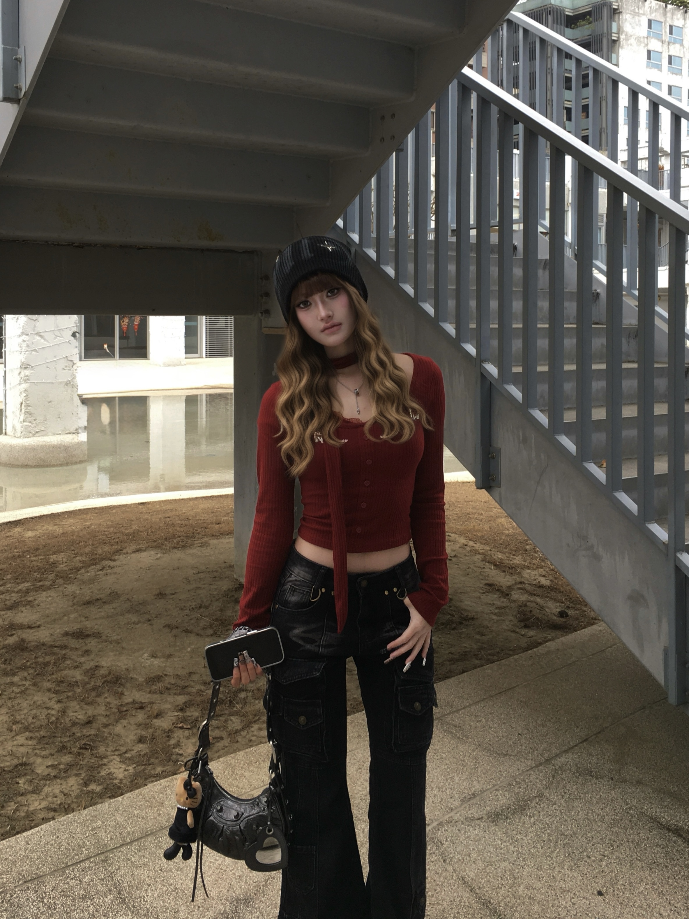 甜欲系女孩 假兩件掛脖上衣2colors（附掛脖）