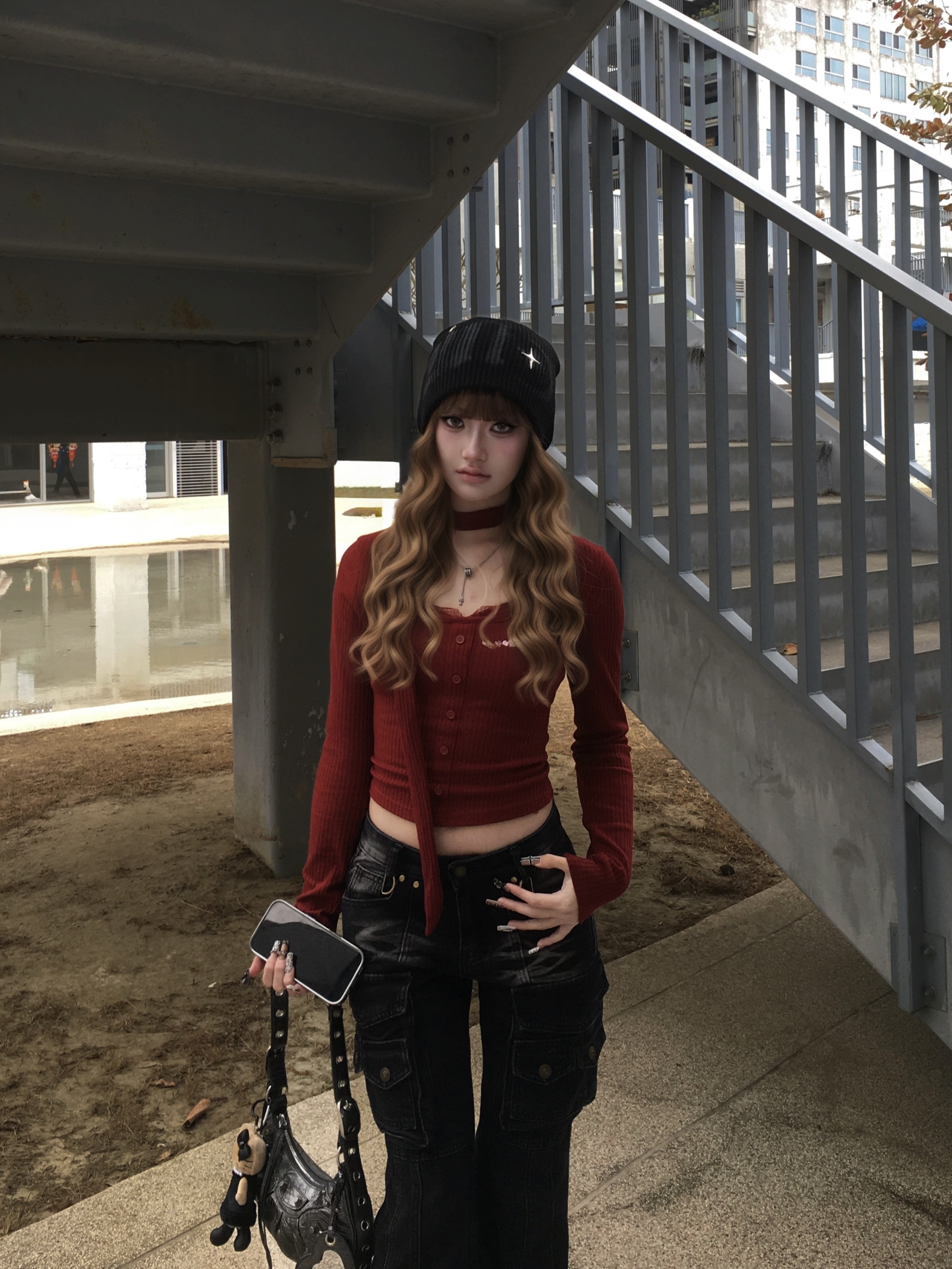 甜欲系女孩 假兩件掛脖上衣2colors（附掛脖）