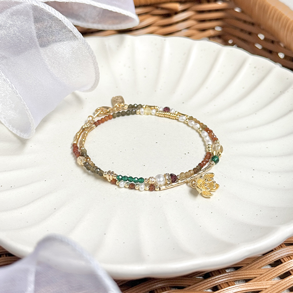 生日花 • 貳月貳柒 • 金線番紅花 – 石榴黃碧璽 – 手鍊