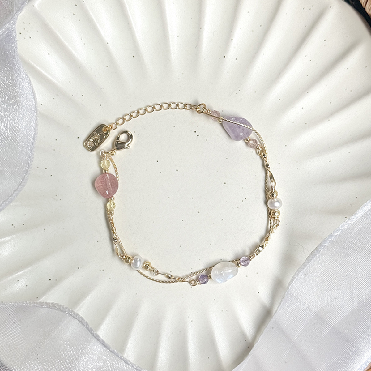 生日花 • 貳月貳捌 • 紫番紅花 – 多寶石 – 手鍊