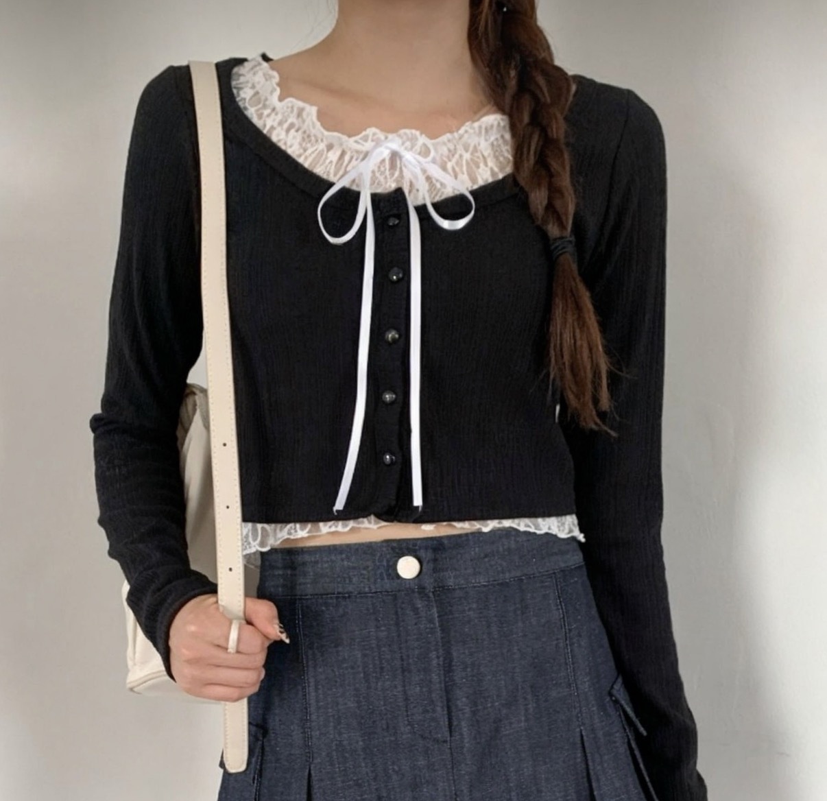 絲帶Lace針織上衣