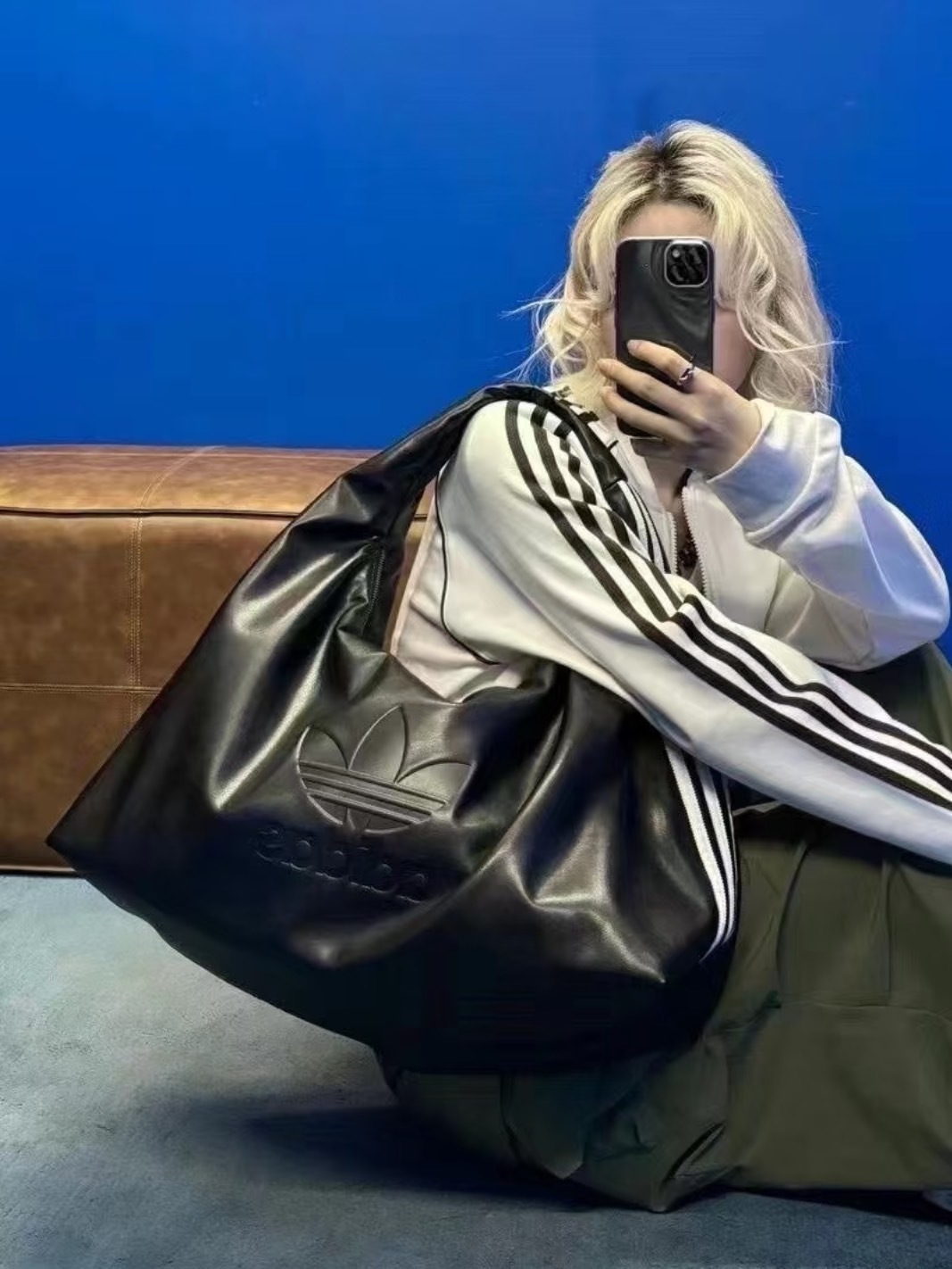 ADIDAS ORIGINALS 皮革黑 大容量 雲朵包