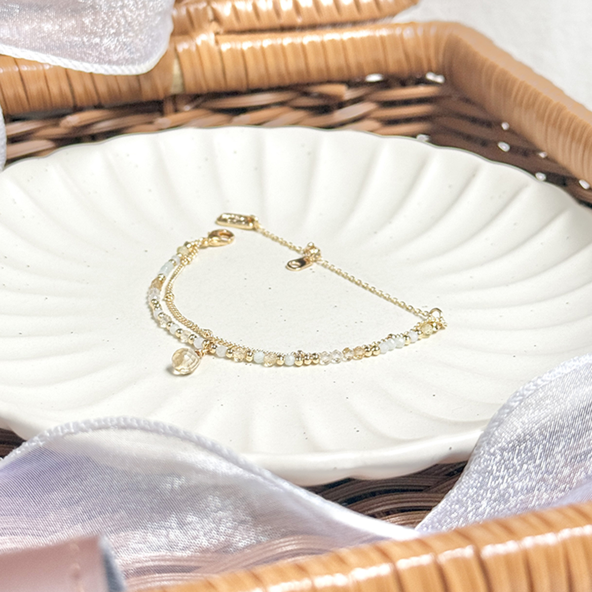 生日花 • 陸月貳肆 • 聖約翰草 – 黃水晶 – 手鍊