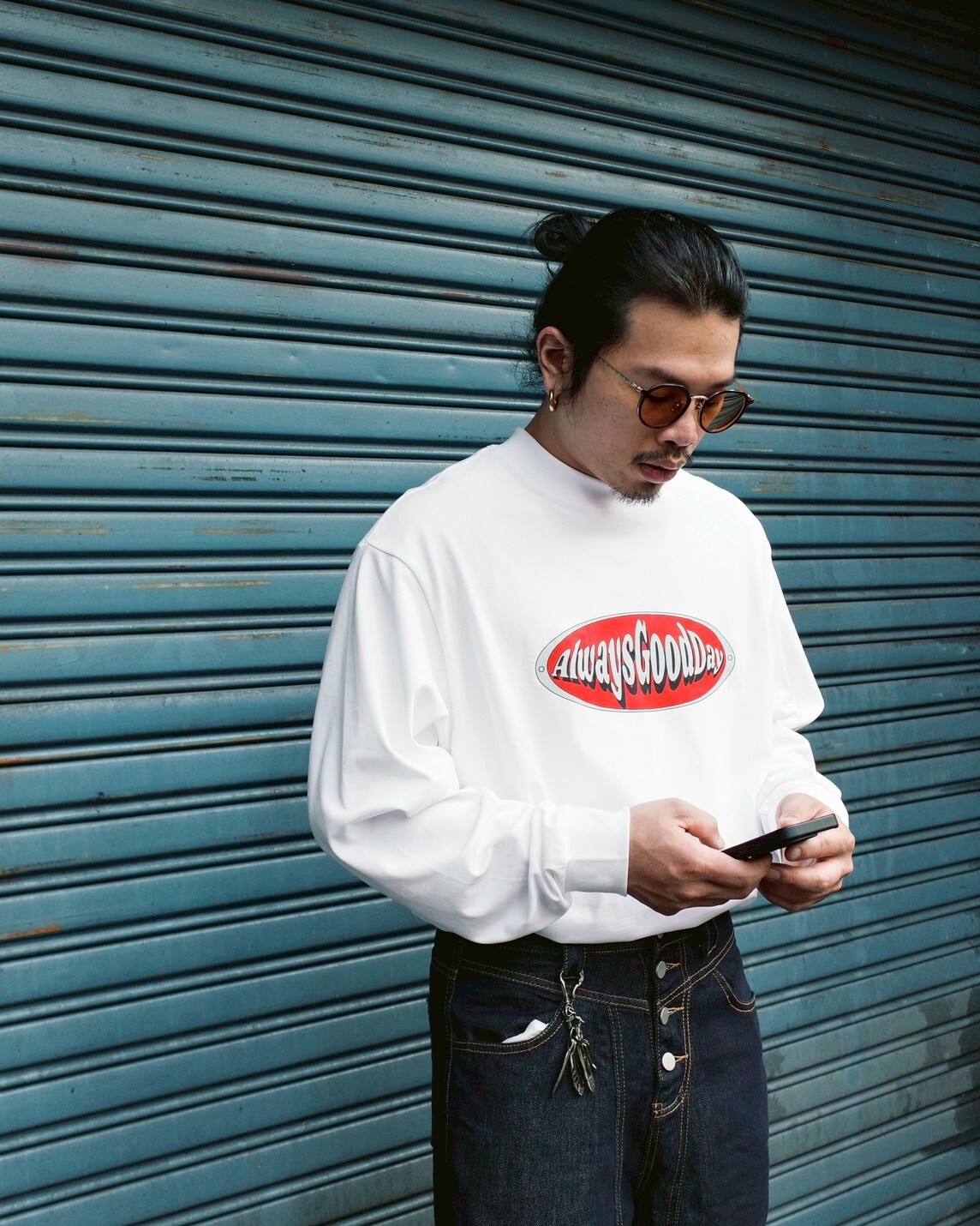 『AlwaysGoodDay』AGD Logo 小領口 薄長袖