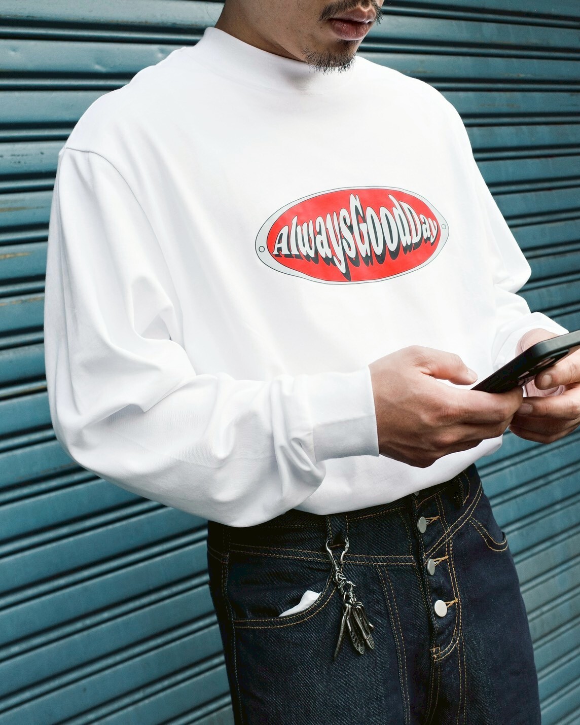 『AlwaysGoodDay』AGD Logo 小領口 薄長袖