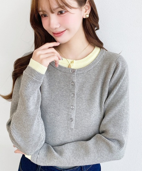 日本🇯🇵連線 Moment+ 領口配色分層針織套頭衫 內搭 打底 T恤 長袖 針織 針織衫 4色(任買兩件7-11免運)/預購