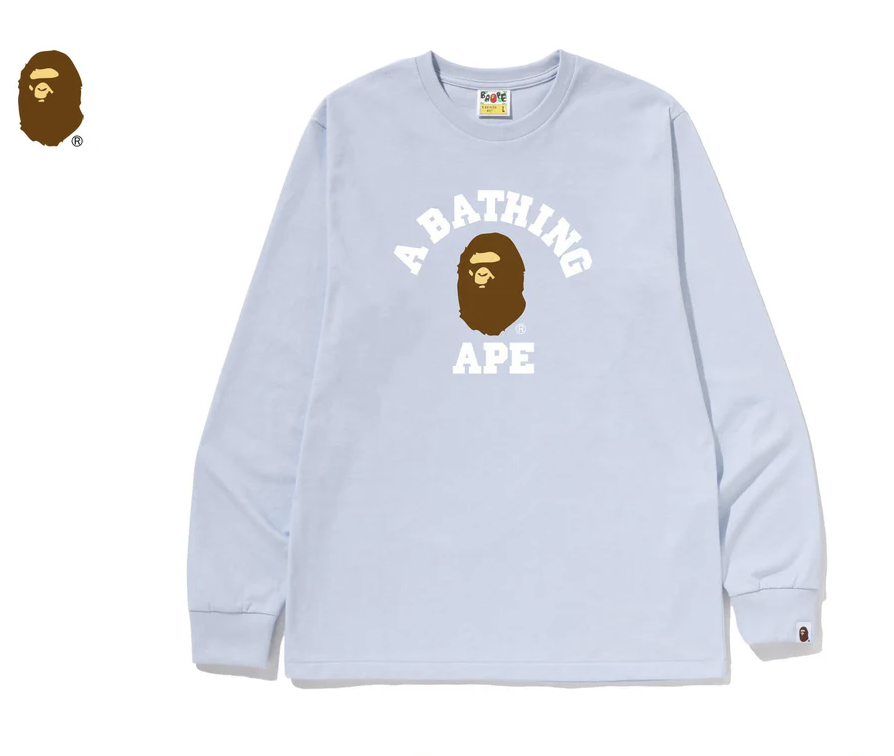 【BAPE男生】0214 發售 COLLEGE LS TEE