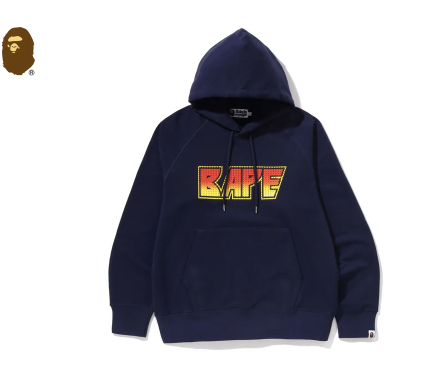 【BAPE男生】0214 發售 水鑽RHINESTONE LOGO REGULAR FIT PULLOVER HOODIE