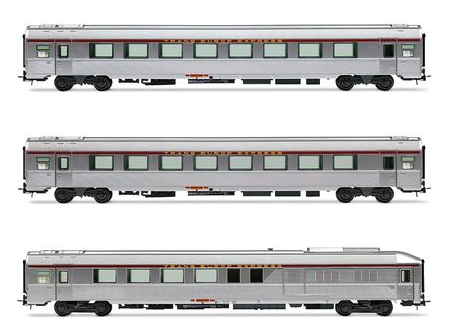 Jouef HJ4206HM HO, 3-unit set of TEE "Mistral 69" coaches "Jules Verne", no. 2/2, ep. IV