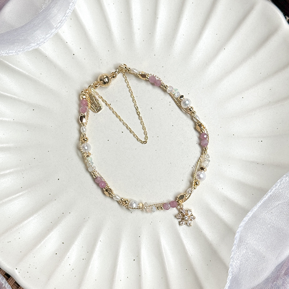 生日花 • 拾貳月貳壹 • 冬石楠 – 粉碧璽 – 手鍊