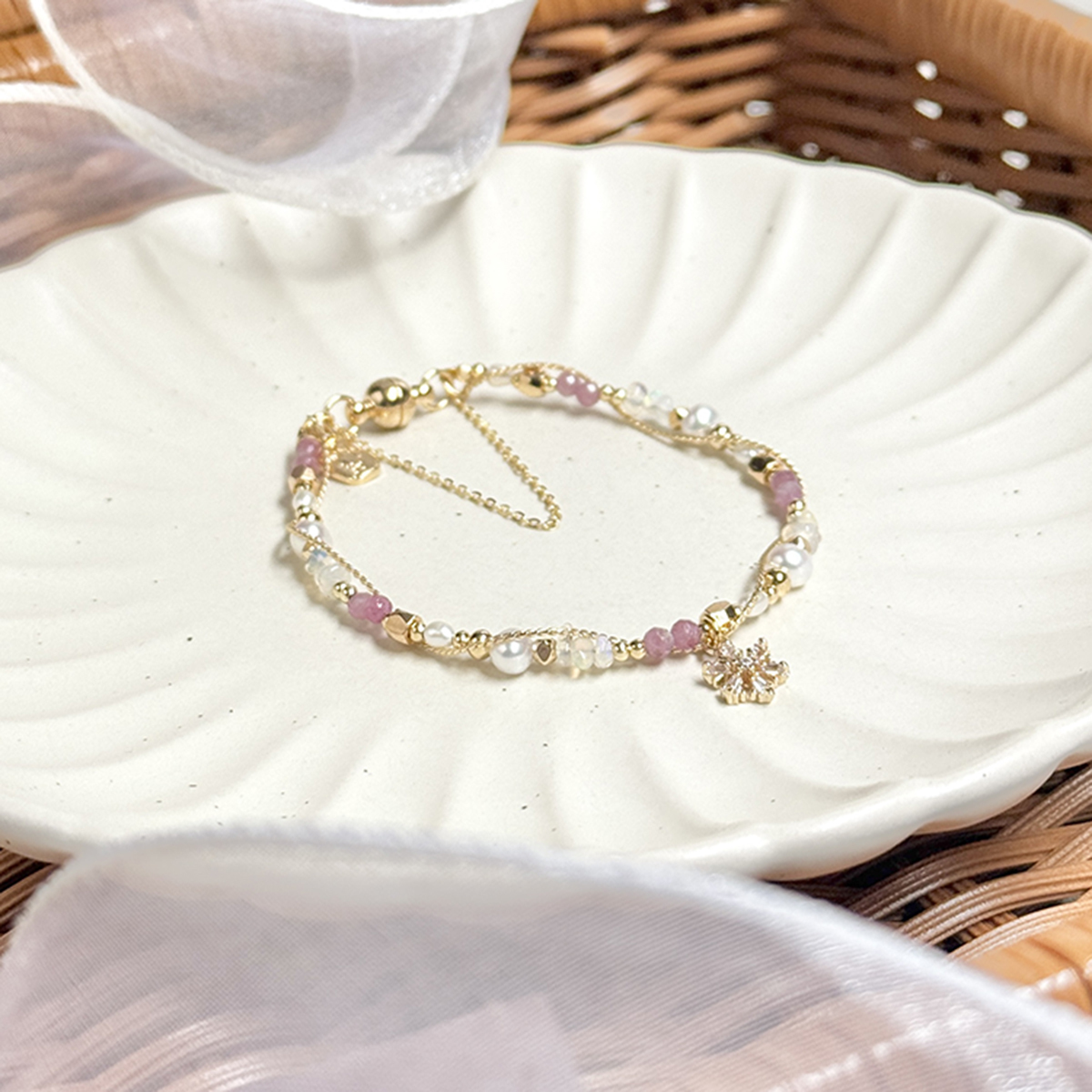 生日花 • 拾貳月貳壹 • 冬石楠 – 粉碧璽 – 手鍊