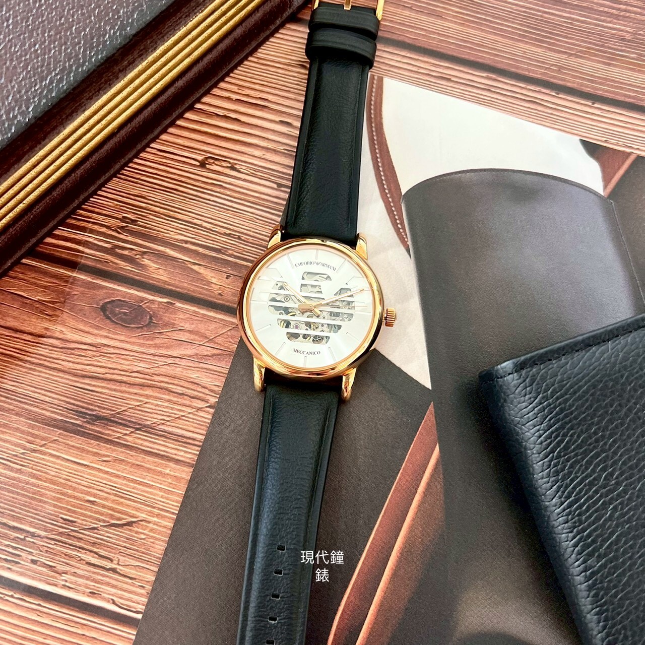 【EMPORIO ARMANI 亞曼尼】老鷹展翅鏤空造型時尚機械腕錶 AR60031 42mm 現代鐘錶