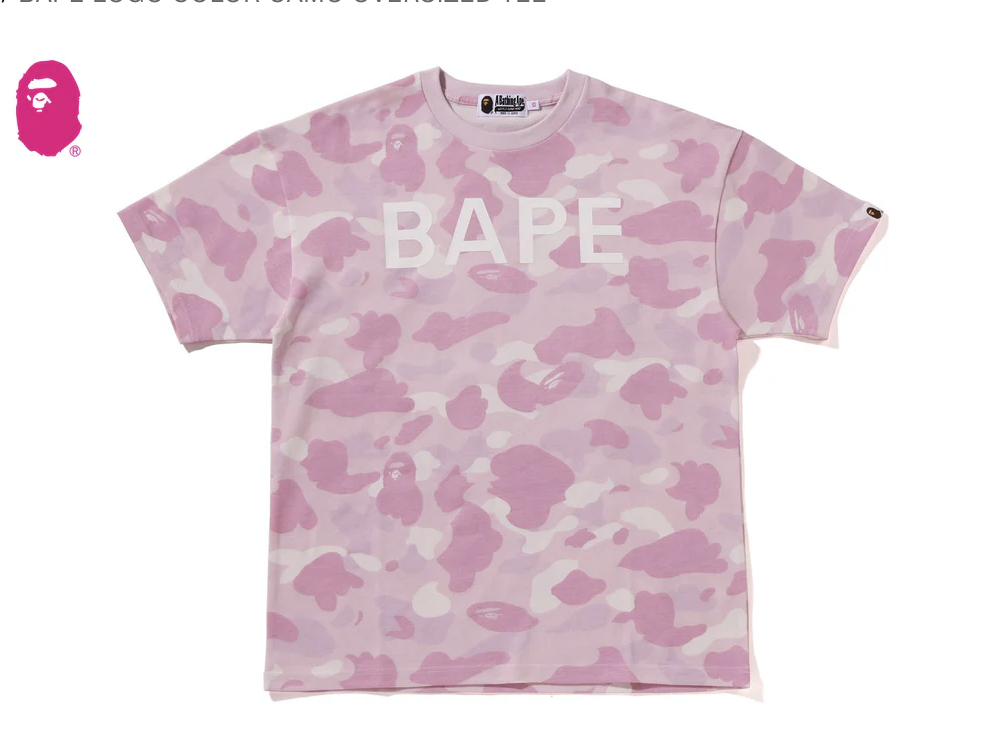 【BAPE女生】0214 發售 寬版 BAPE LOGO COLOR CAMO OVERSIZED TEE