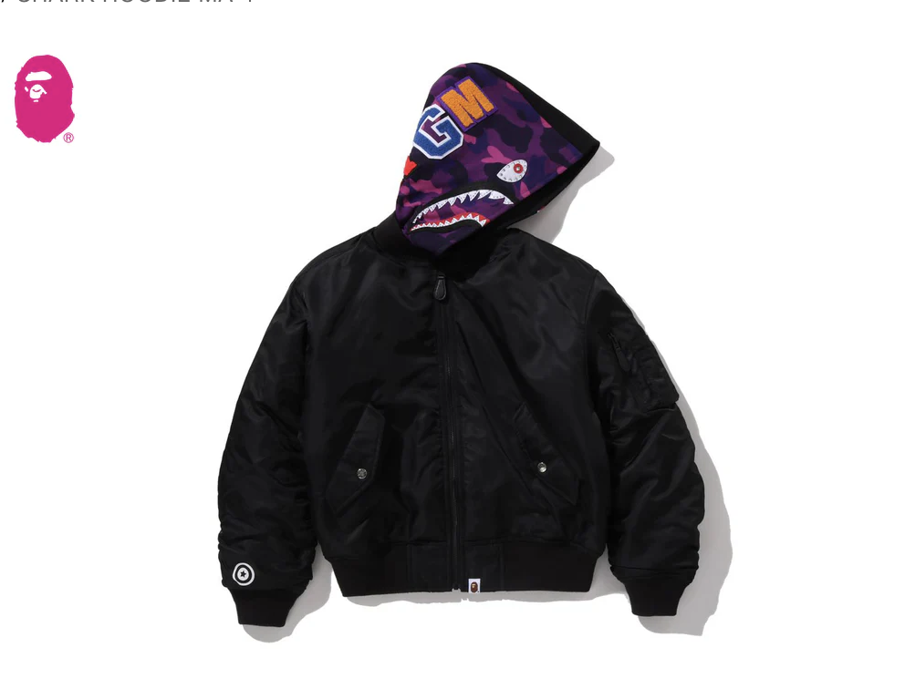 【BAPE女生】0214 發售 SHARK HOODIE MA-1