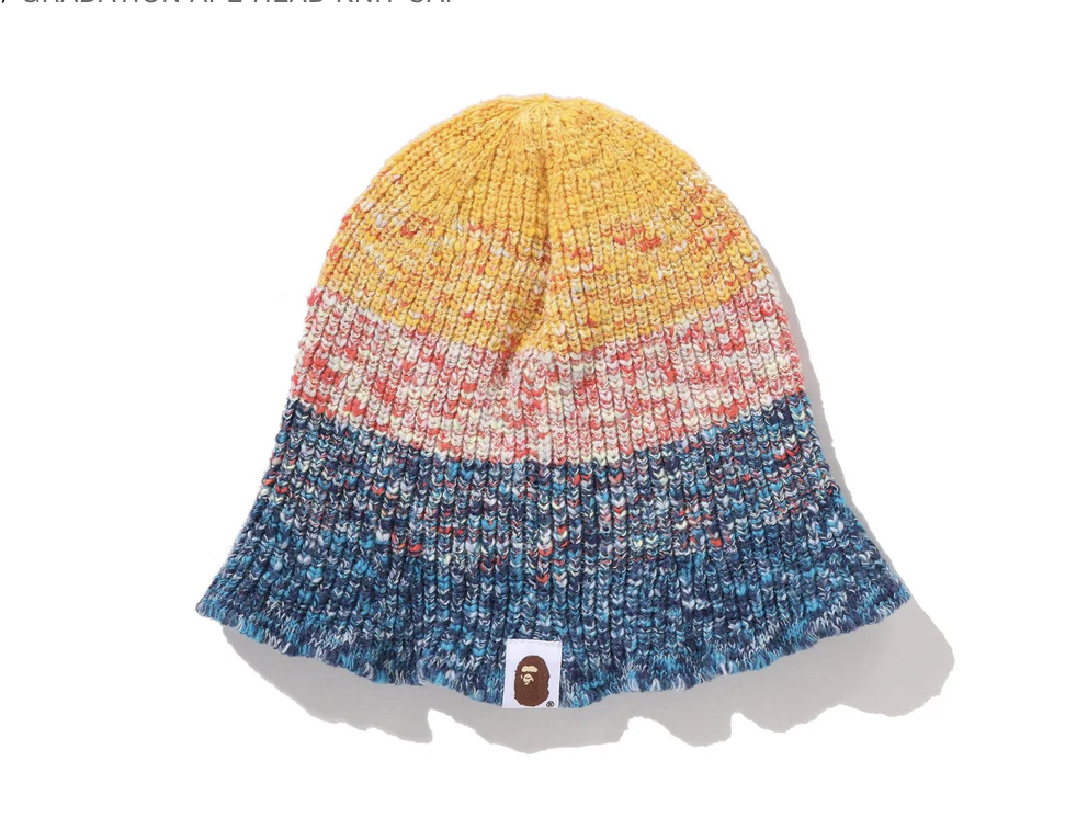 【BAPE兒童配件】0214 發售 GRADATION APE HEAD KNIT CAP