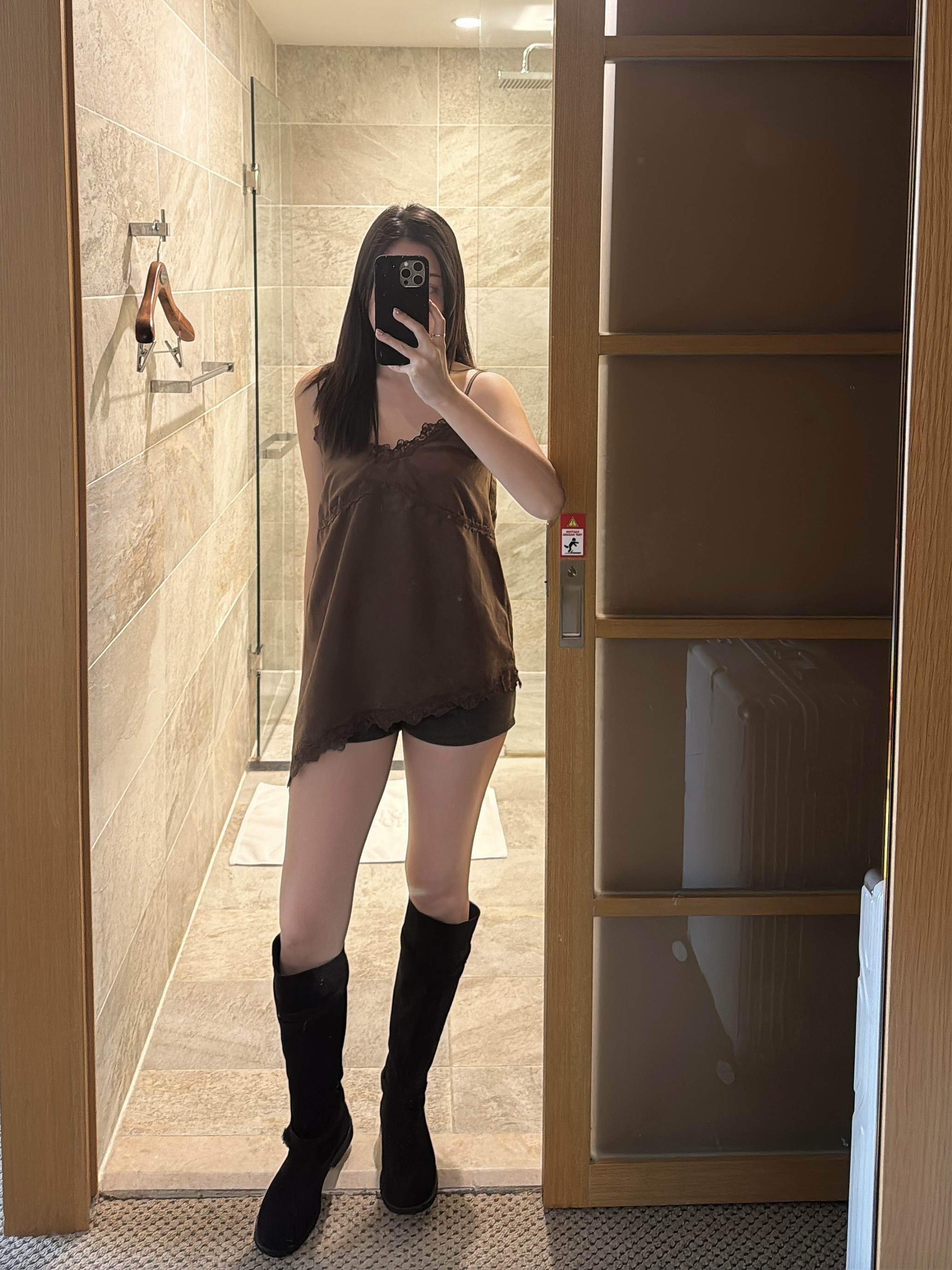 J19 扣環麂皮長靴（灰/黑/卡其）