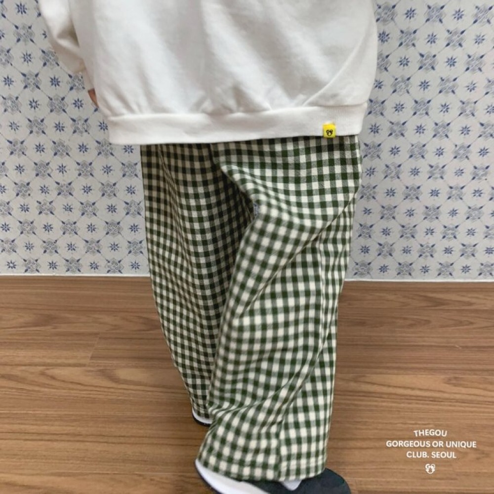 90-160 Gou 日系格紋長褲 2色