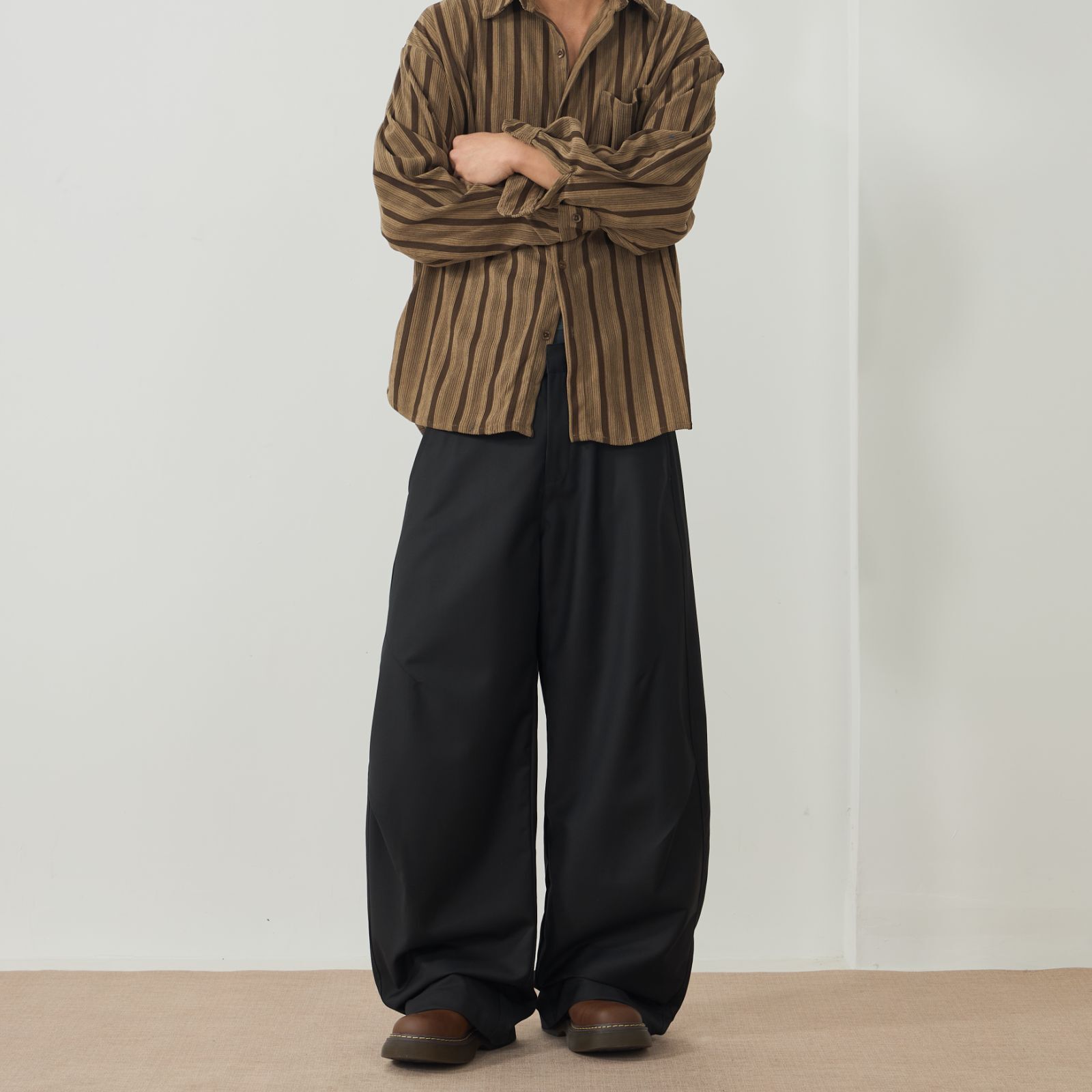 - SIMPLEACTION - 高級皺褶感彎刀西裝褲