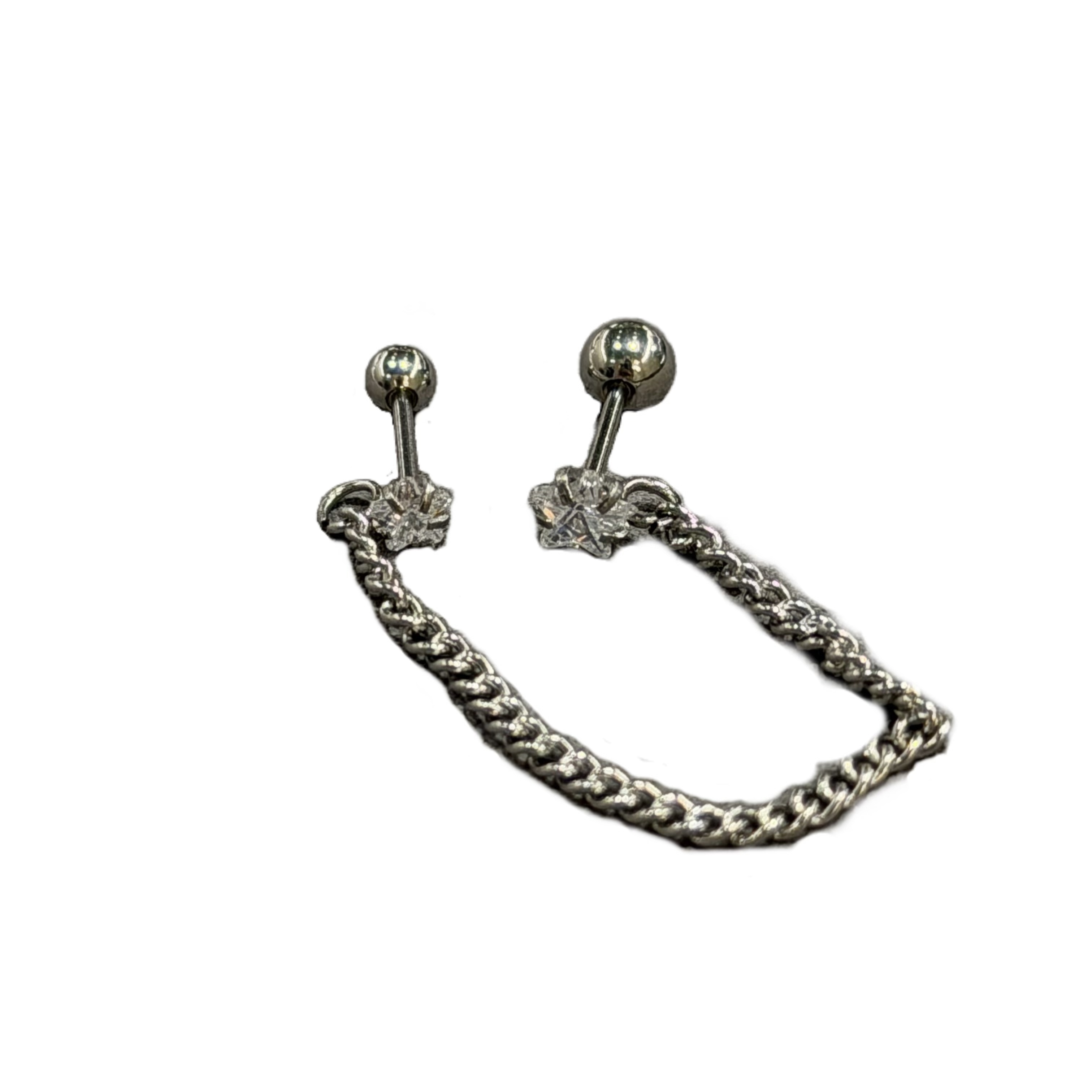 抗敏鋼鎖珠-星鋯鍊連星鋯   (單支價)