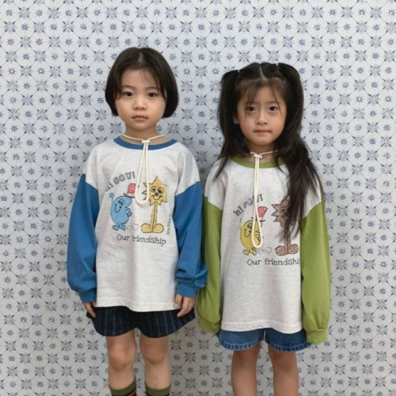 90-160 Gou 童趣印花前後兩穿上衣 2色