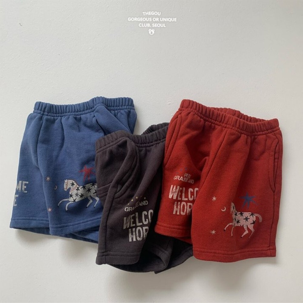 90-160 Gou 童趣小馬短褲 3色