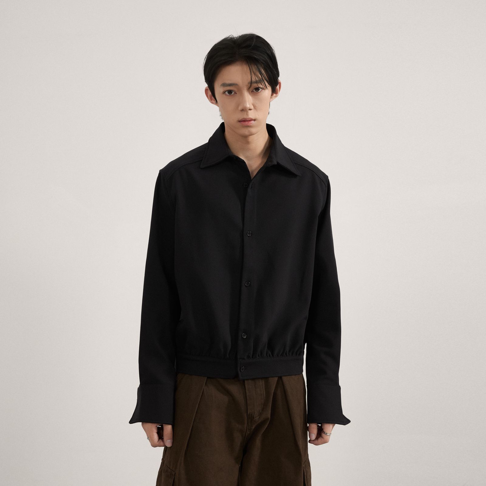 - SIMPLEACTION - 韓系小眾設計感老錢風長袖襯衫