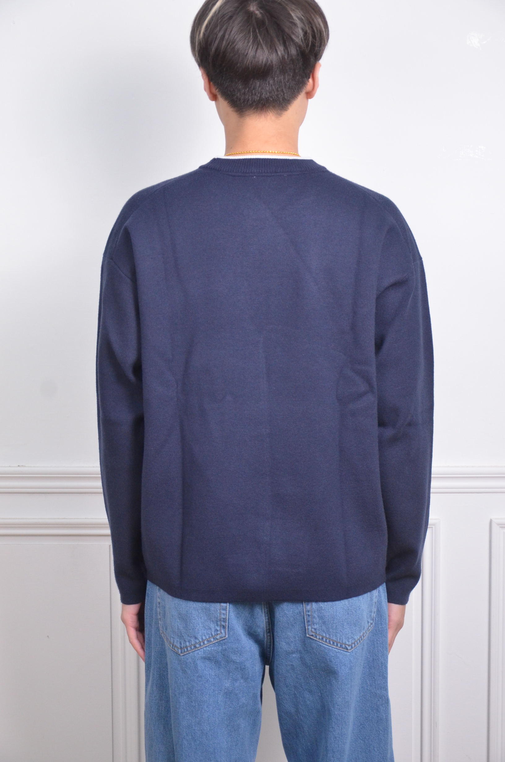 Calvin Klein 立體LOGO毛衣-藍