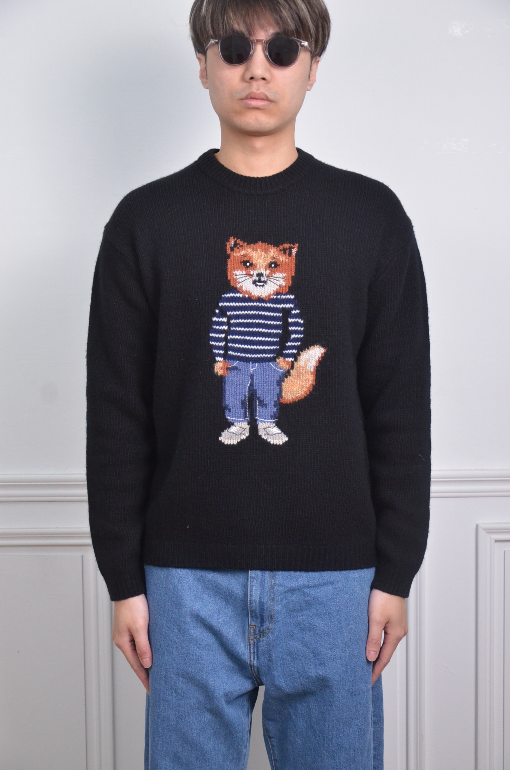 Maison Kitsune 大狐狸毛衣-黑【PM00806KH0002-P199】