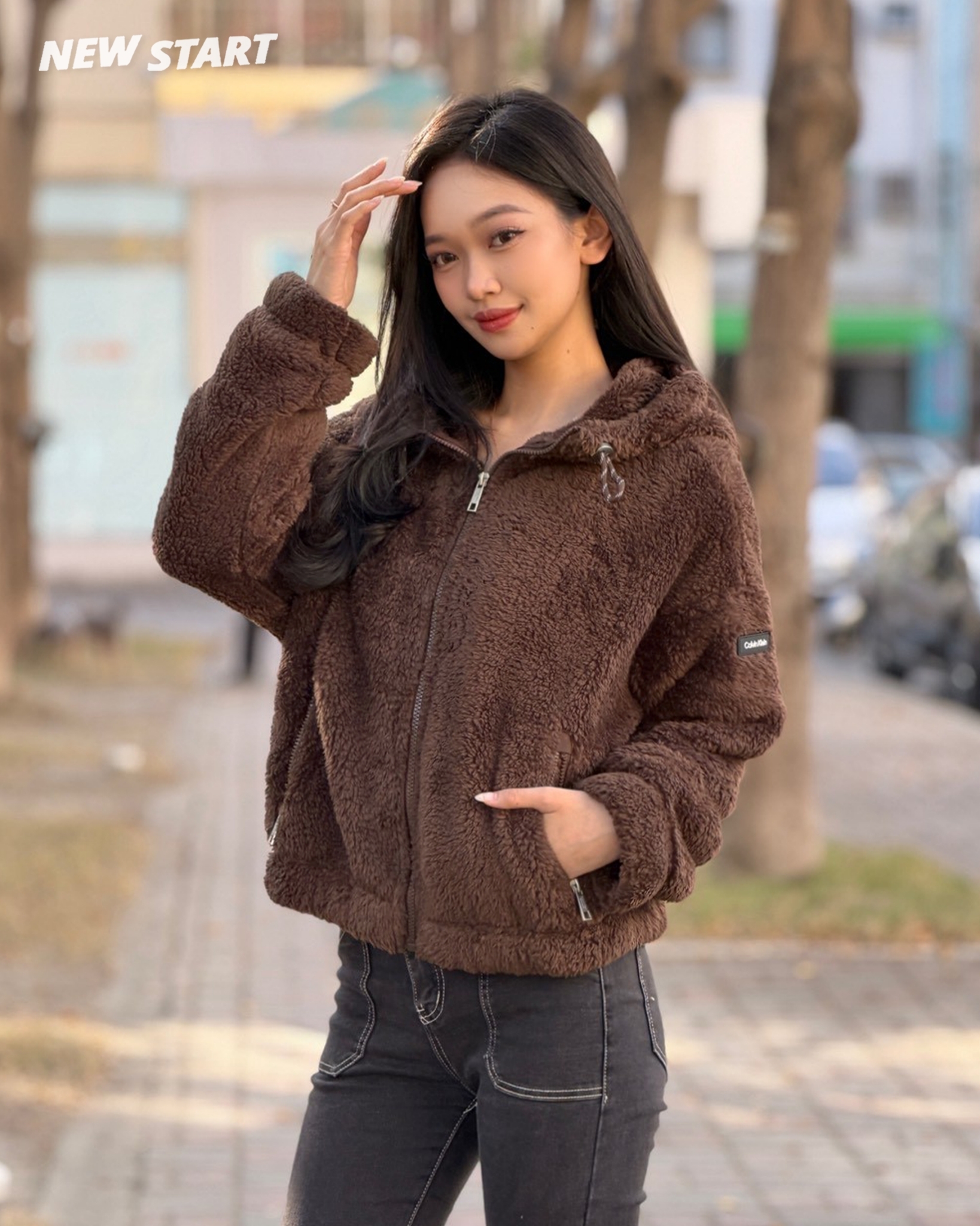 Calvin Klein CK 女款 泰迪連帽外套 絨毛外套