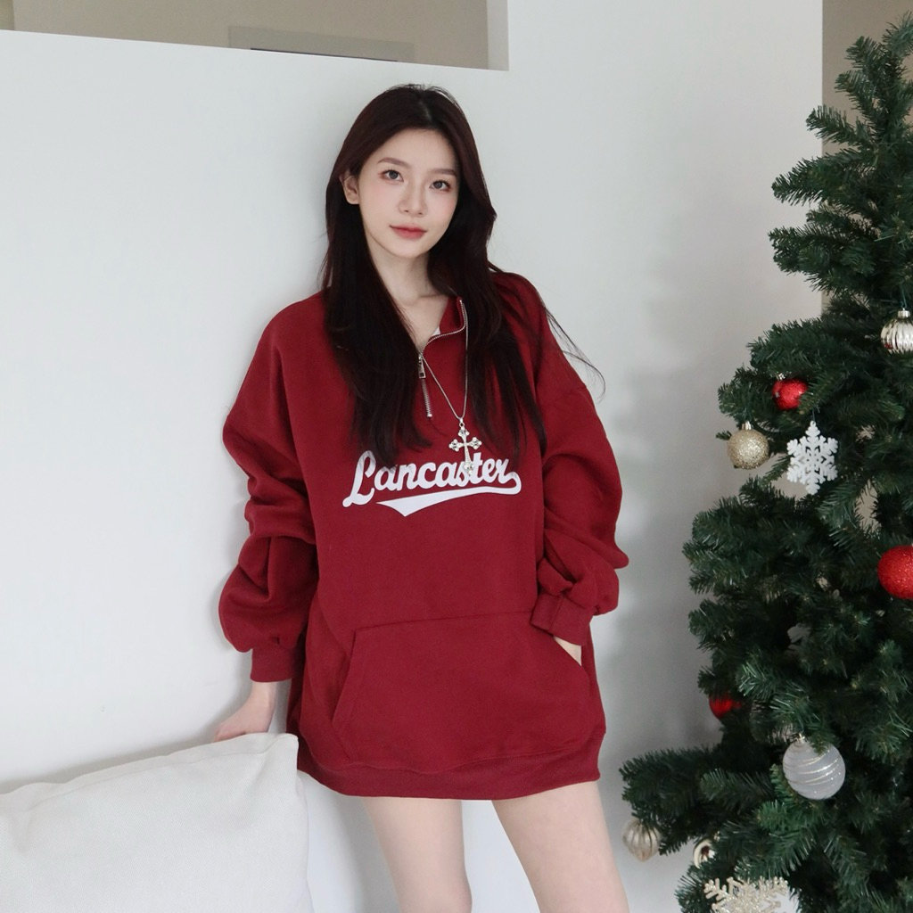 不挑身形💫拉鍊翻領大口袋太空棉大學T(8色)