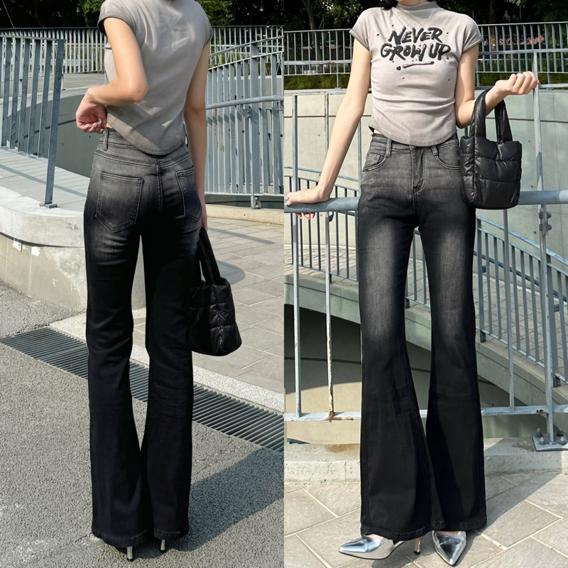 頂尖瘦腿褲🖤漸層暈染牛仔喇叭褲(S-XL