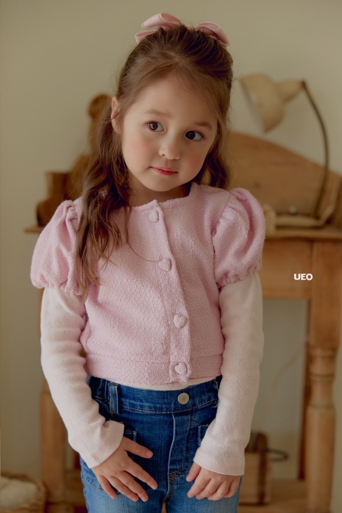 UEO 棉花糖愛心釦開衫 / 2色