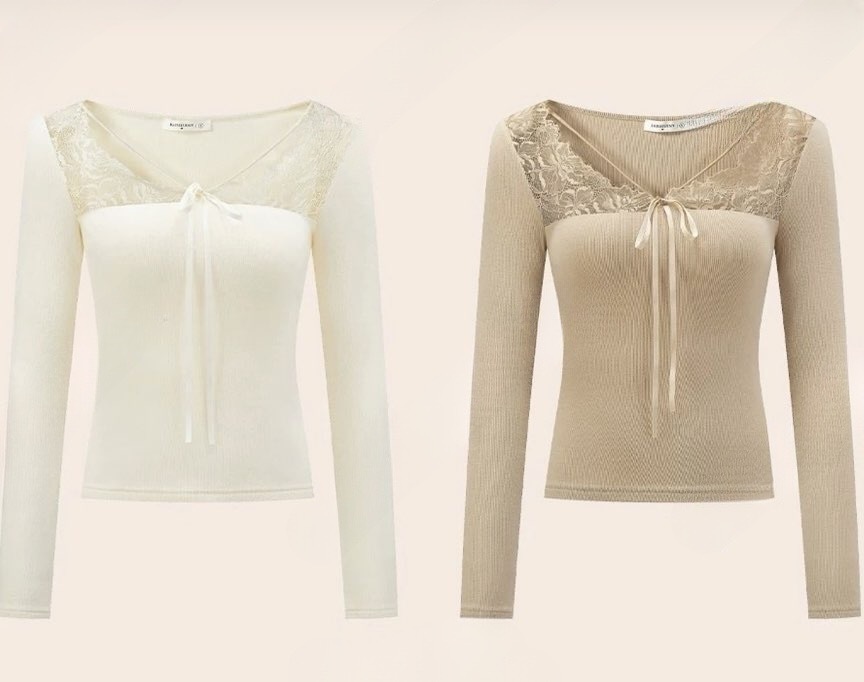 天鵝Lace蝴蝶結長袖