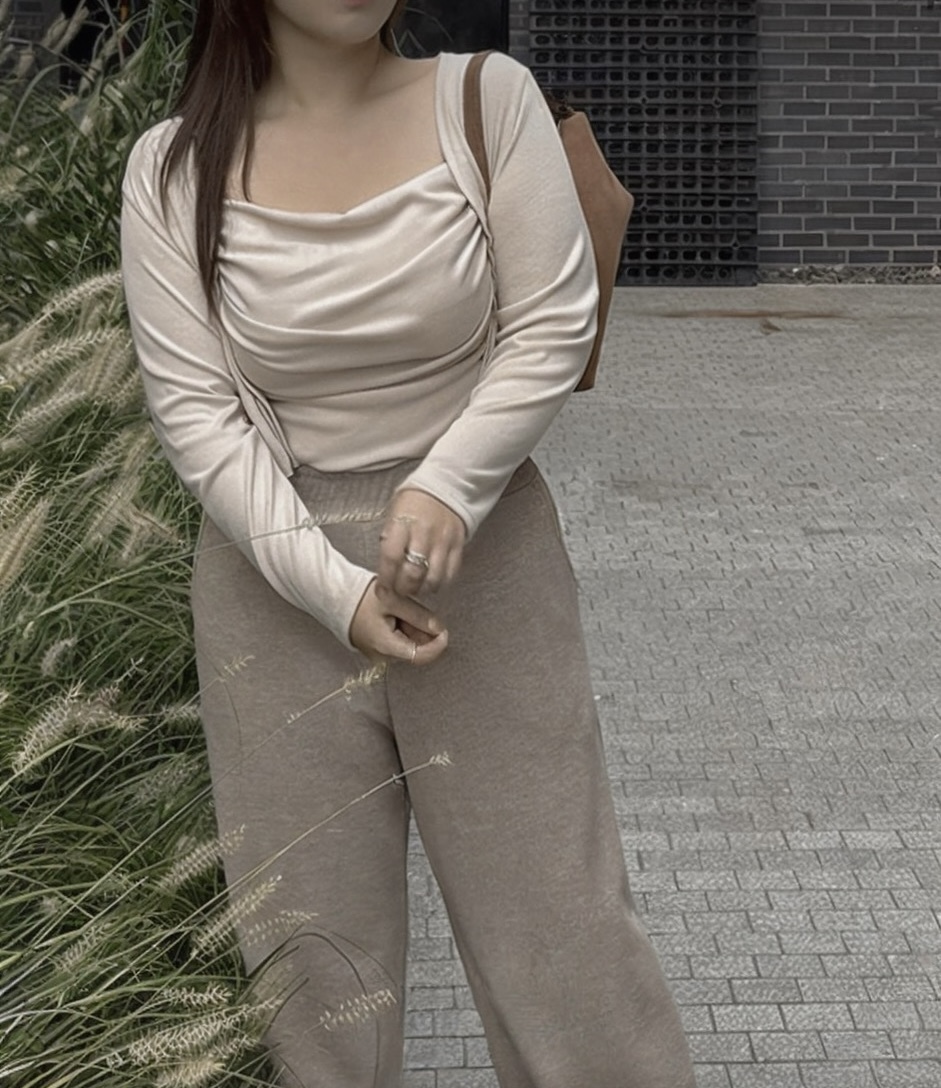 皺褶休閑兩件套裝