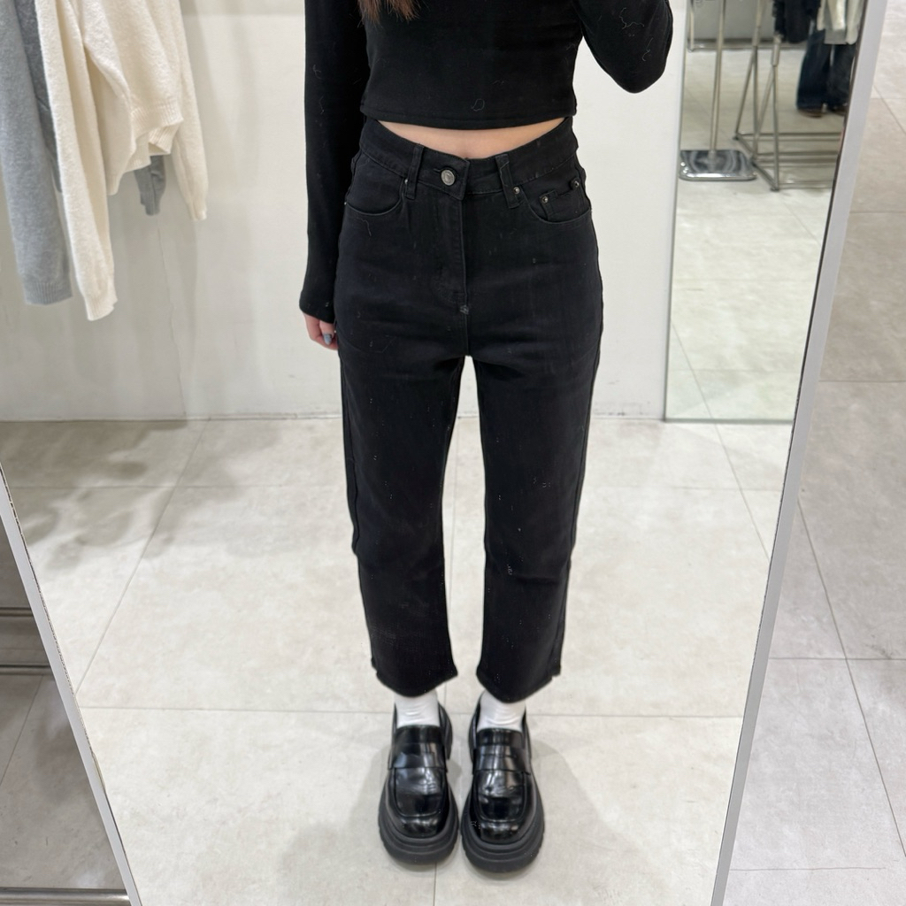 超彈🔥7色小隻女側開叉直筒牛仔褲(S-XL)