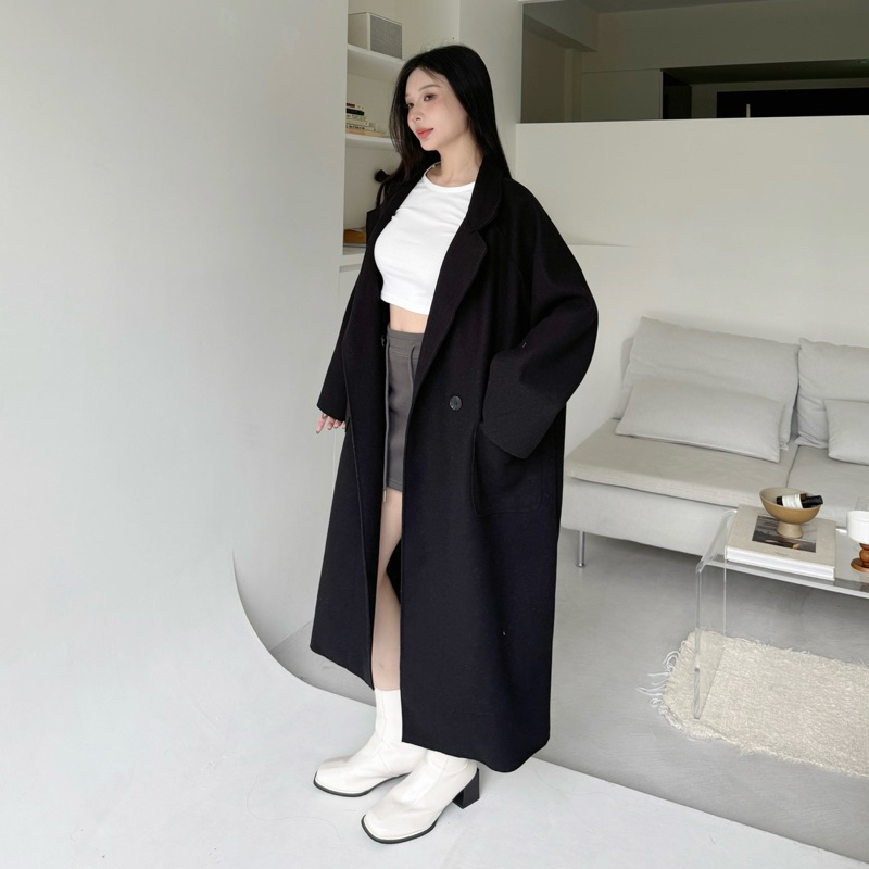 ”獨家自訂款”釜山氛圍❄️高級質感毛呢長版大衣(2色)
