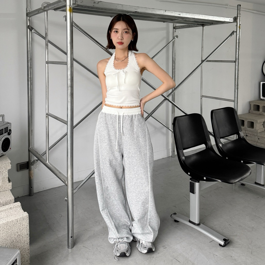 運動style🙌休閒鬆緊撞色棉褲(3色)