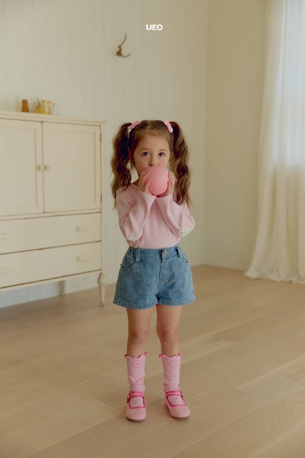 UEO 可愛補丁條紋 tee / 3色