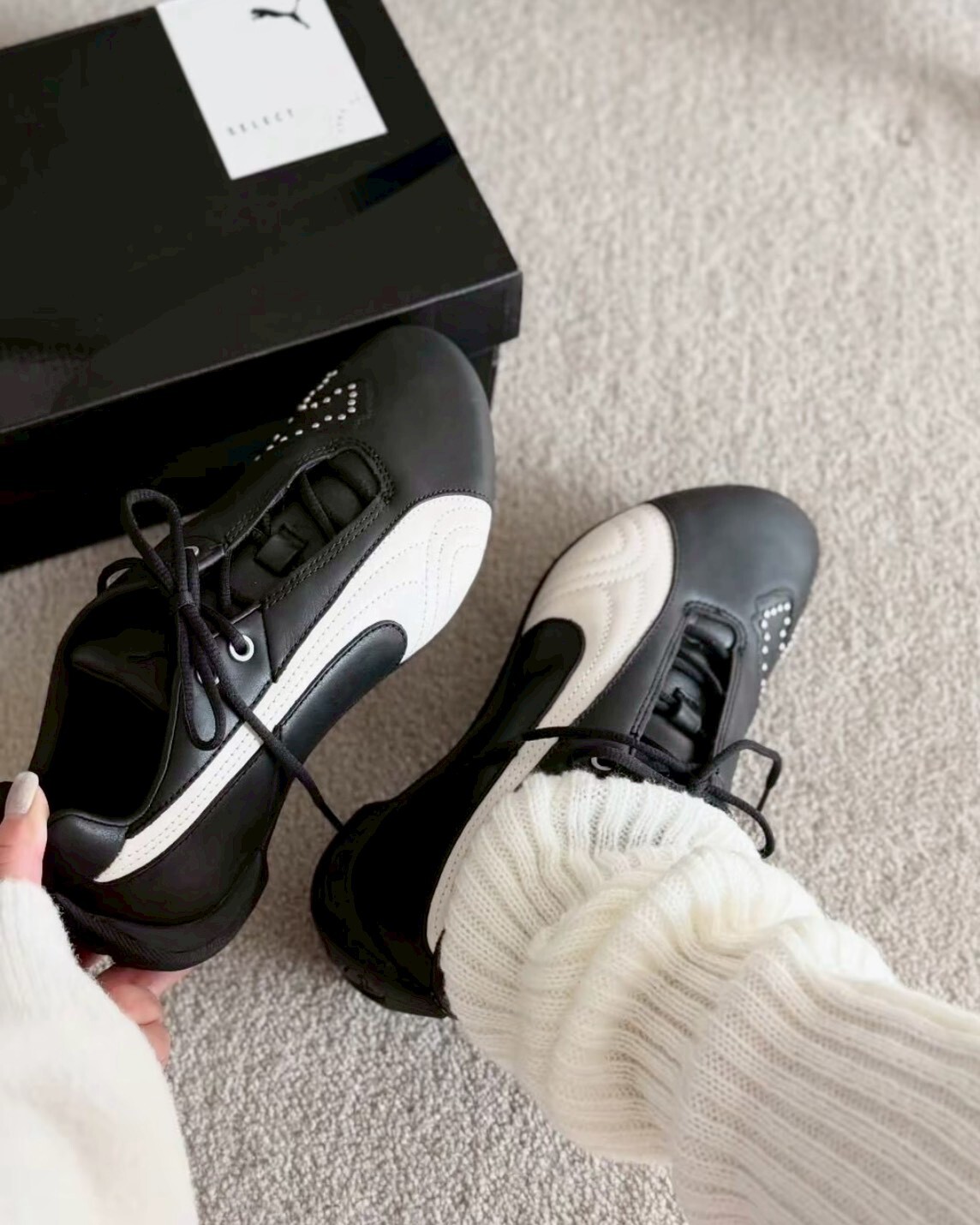 Puma Future Cat Studs 卯釘 賽車鞋 薄底鞋 休閒鞋 男女鞋 黑色 米色