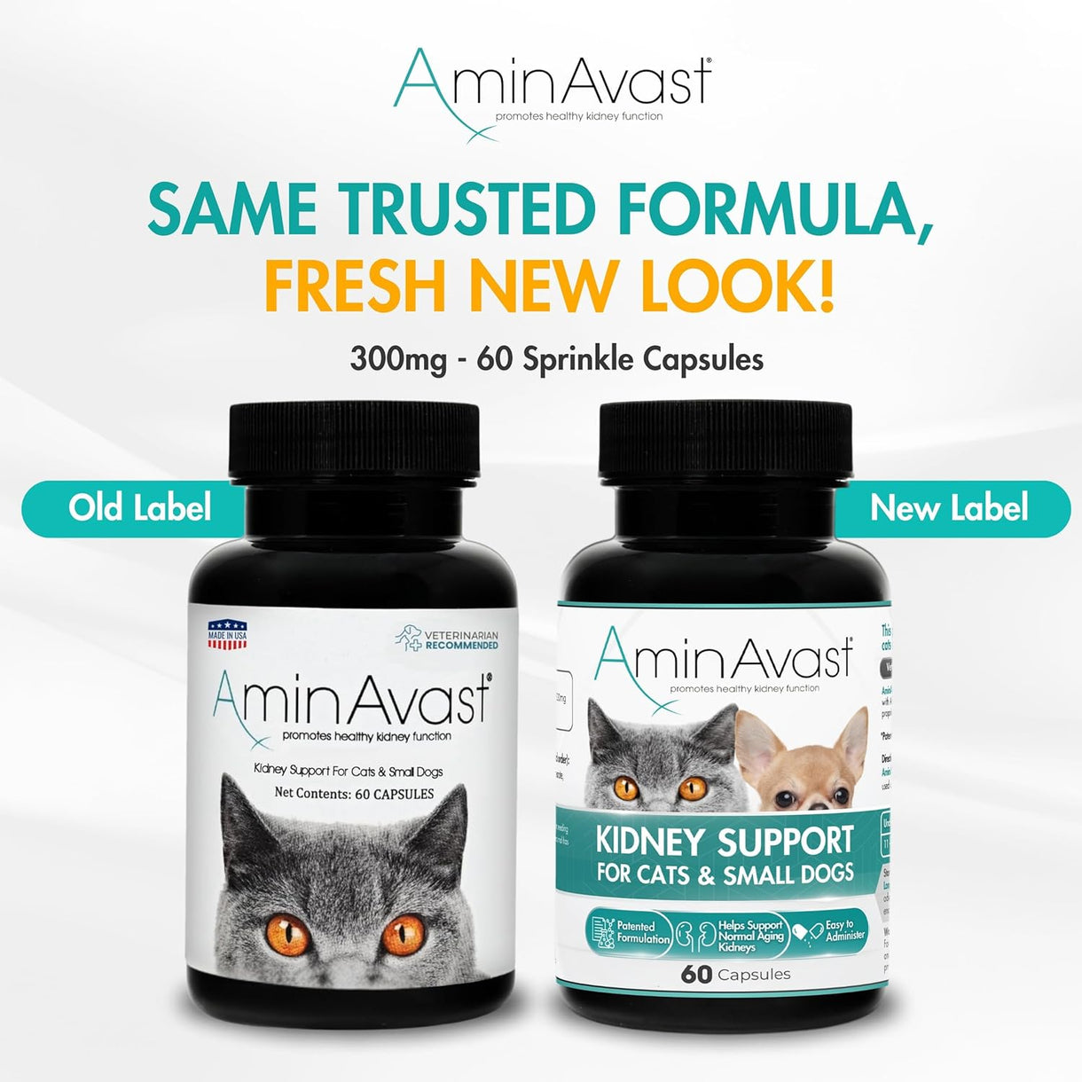 AminAvast 胺腎 - 腎臟健康營養補充劑300mg (小型犬及貓咪適用) 60粒裝