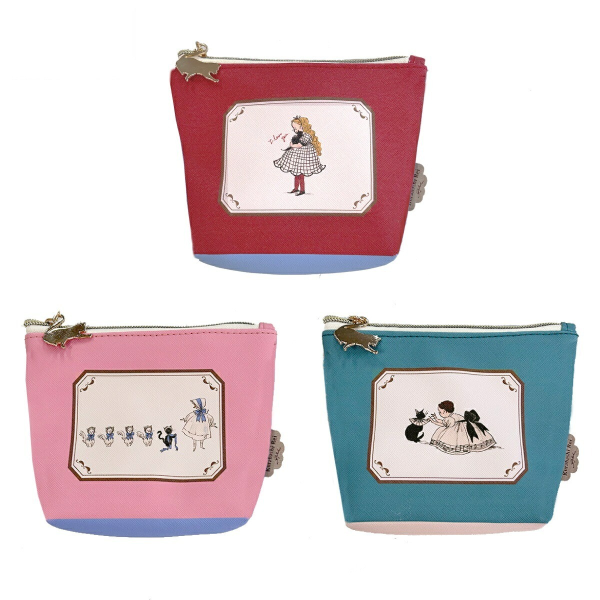 黑貓與女孩 繪本女孩 收納包 3款｜日本Kurahashirei