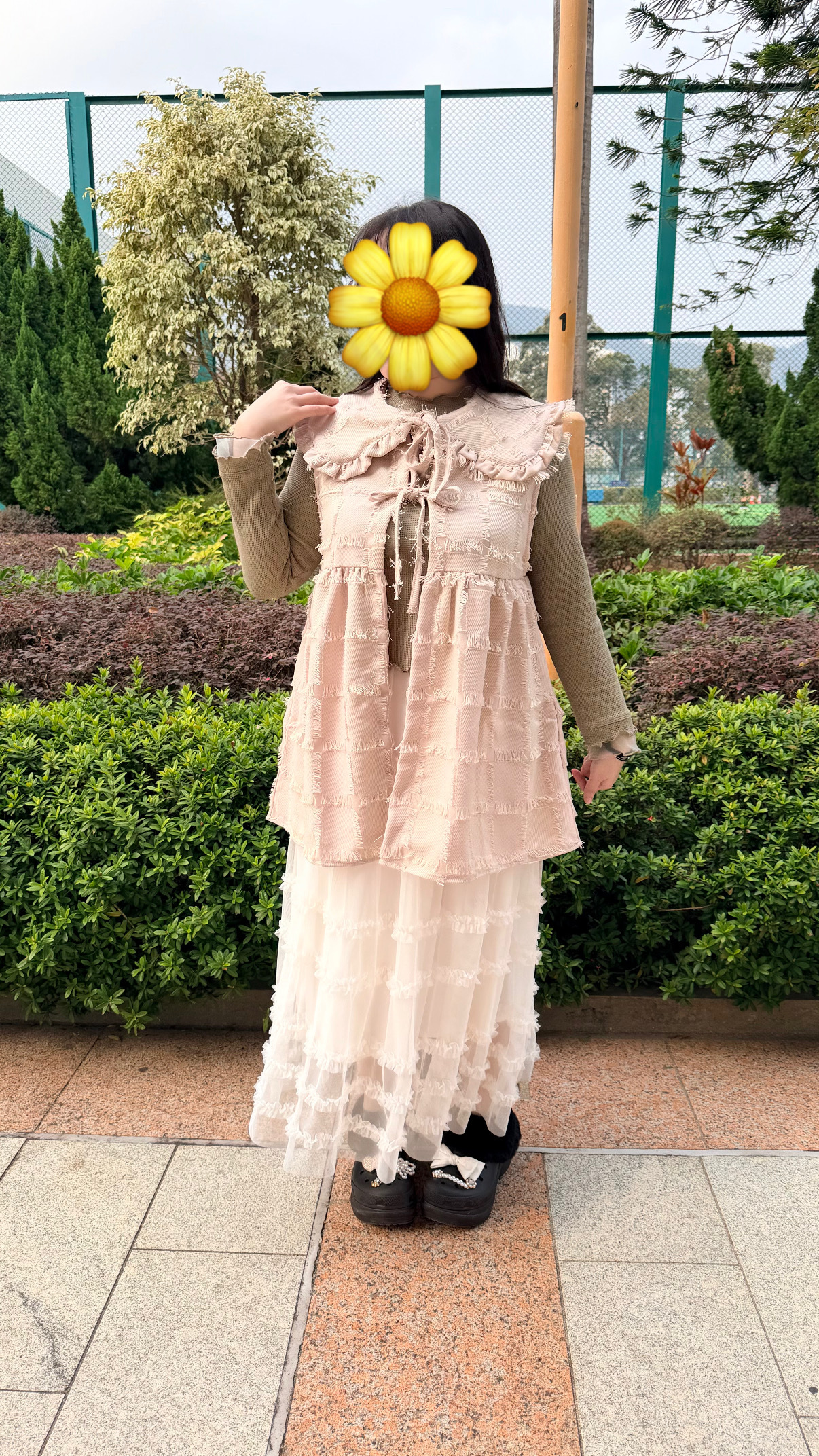 娃娃領流蘇格仔外搭